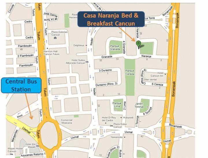 Bed & Breakfast La Casa Naranja Cancun Ngoại thất bức ảnh